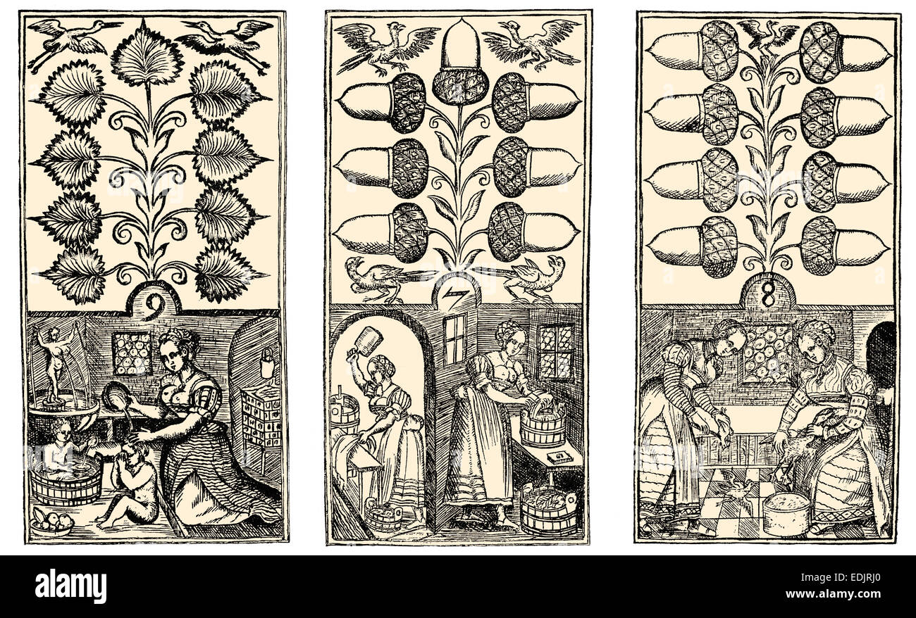 German playing cards, 16th century Stock Photo