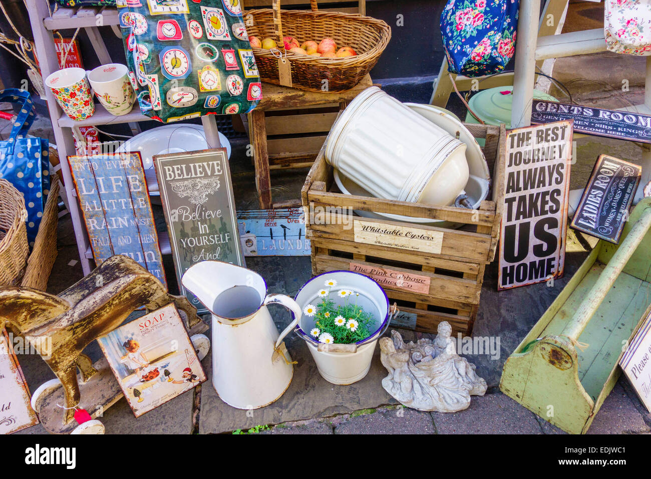 Bygone items for sale Church street Hereford UK Stock Photo Alamy