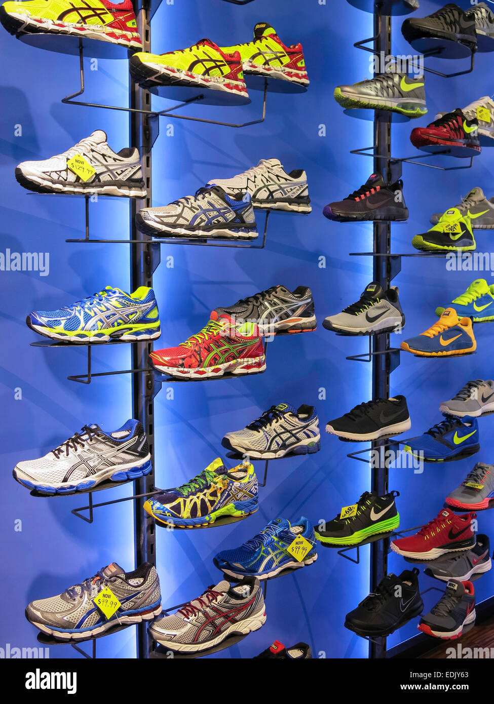 Athletic Footwear Wall, Modell's Sporting Goods Store Interior, NYC ...