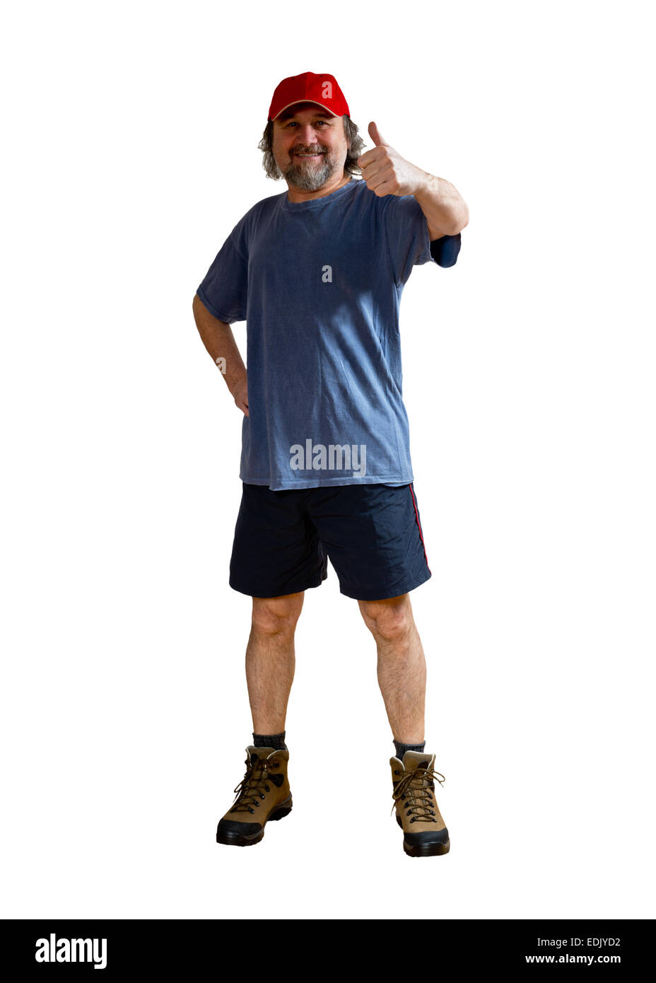 a midlife sportsman on the white background Stock Photo