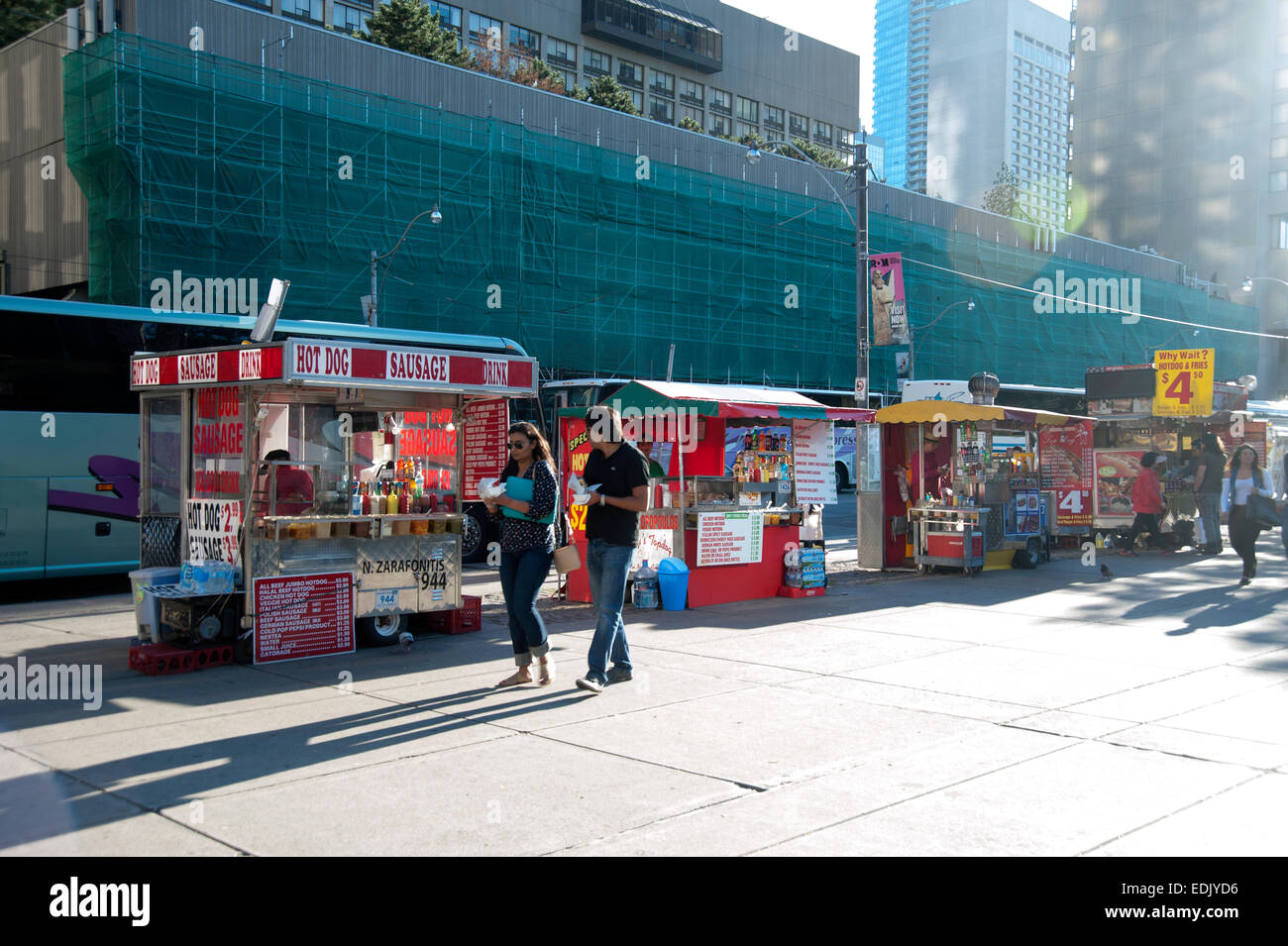 Food kiosks outdoors in Vancouver, British Columbia, Canada Stock Photo