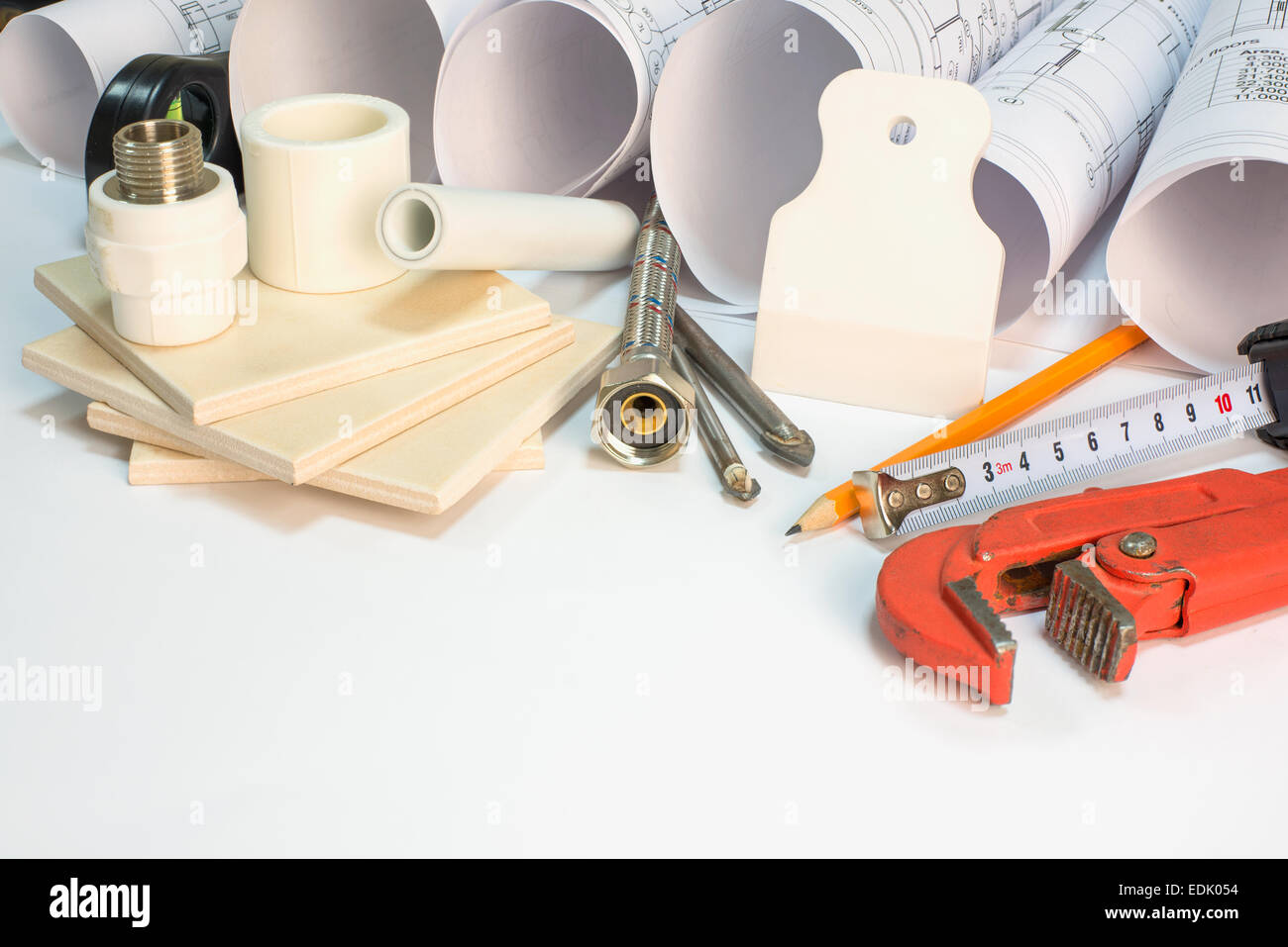 Drawing rolls, construction hardware tools, appliances and materials ...