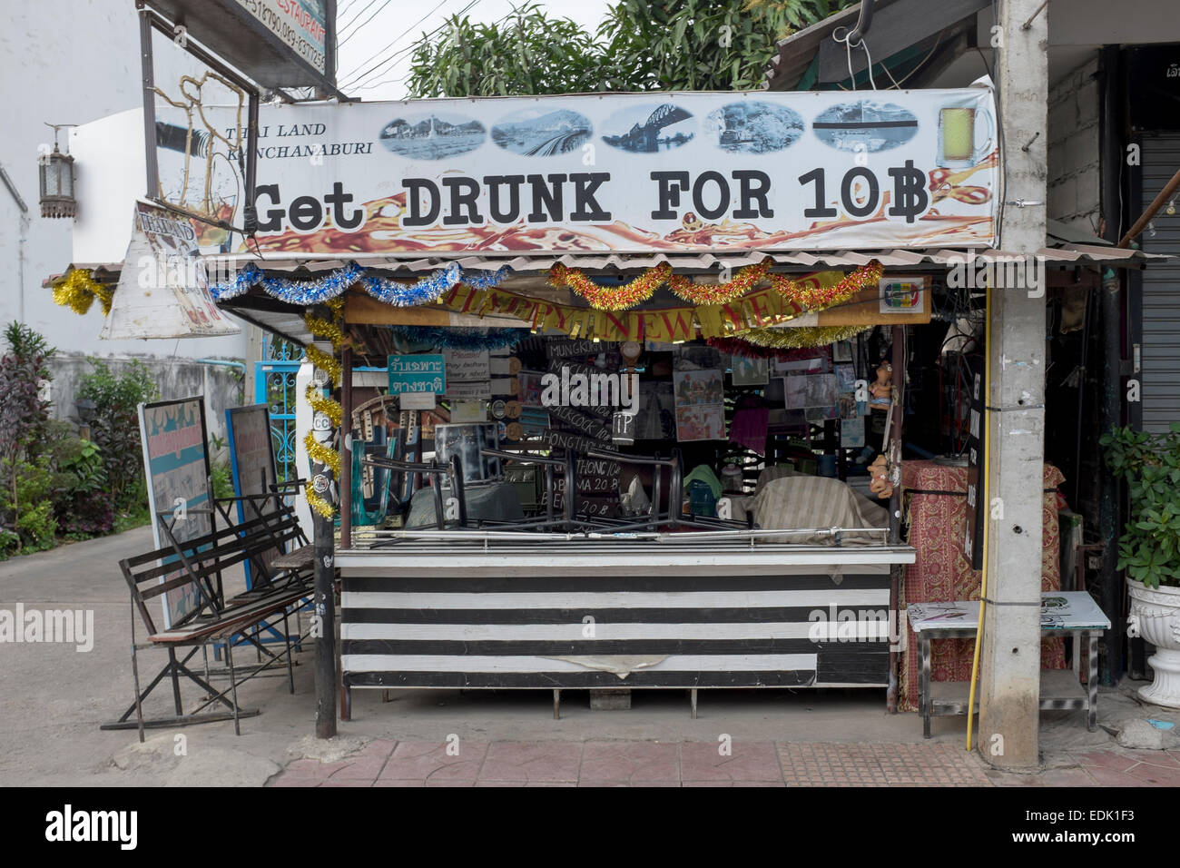 Local Bar in Kanchanaburi Thailand Stock Photo - Alamy