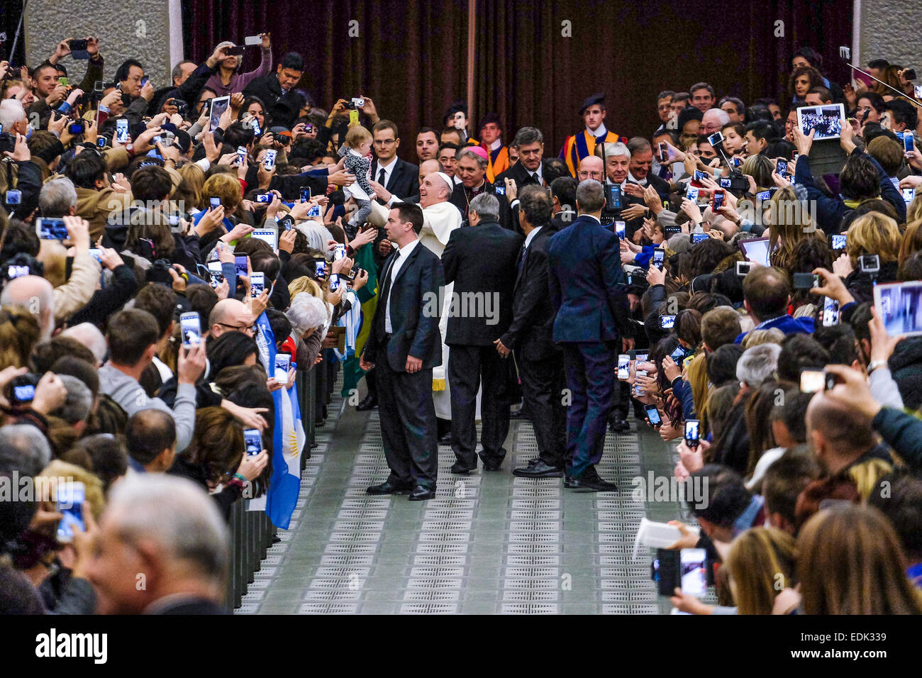 Vatican City. 07th Jan, 2015. First general audience of the year for Pope Francis - Nervi Hall, 07 Jan 2015 Credit:  Realy Easy Star/Alamy Live News Stock Photo