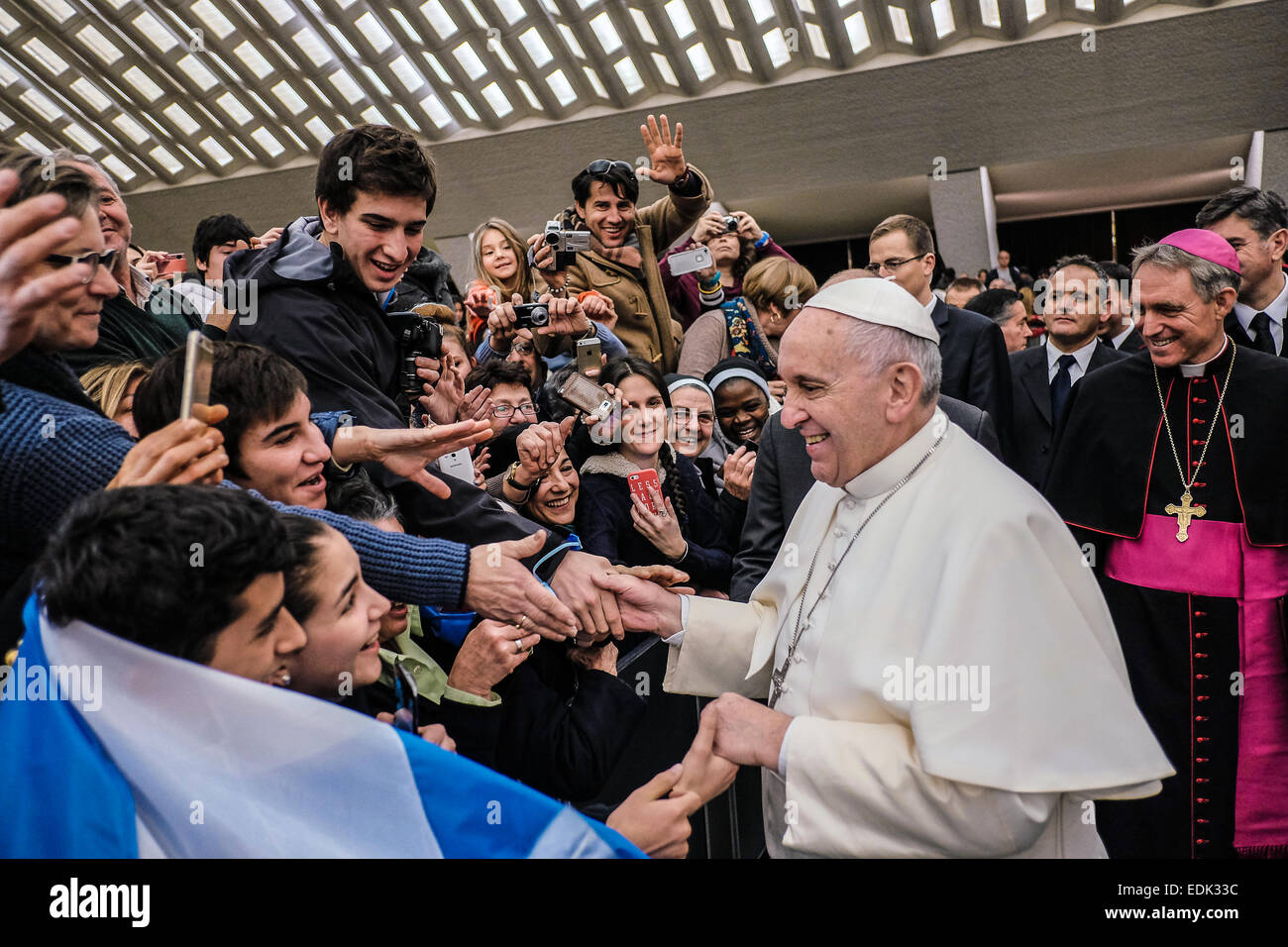 Vatican City. 07th Jan, 2015. First general audience of the year for Pope Francis - Nervi Hall, 07 Jan 2015 Credit:  Realy Easy Star/Alamy Live News Stock Photo