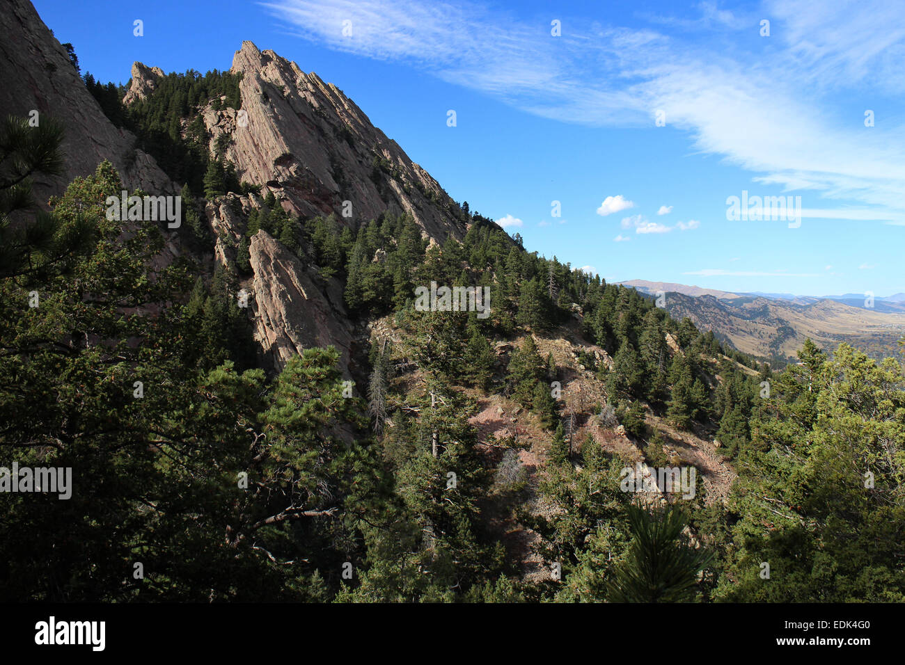 Flatiron mountain rock formations Boulder Colorado Stock Photo Alamy