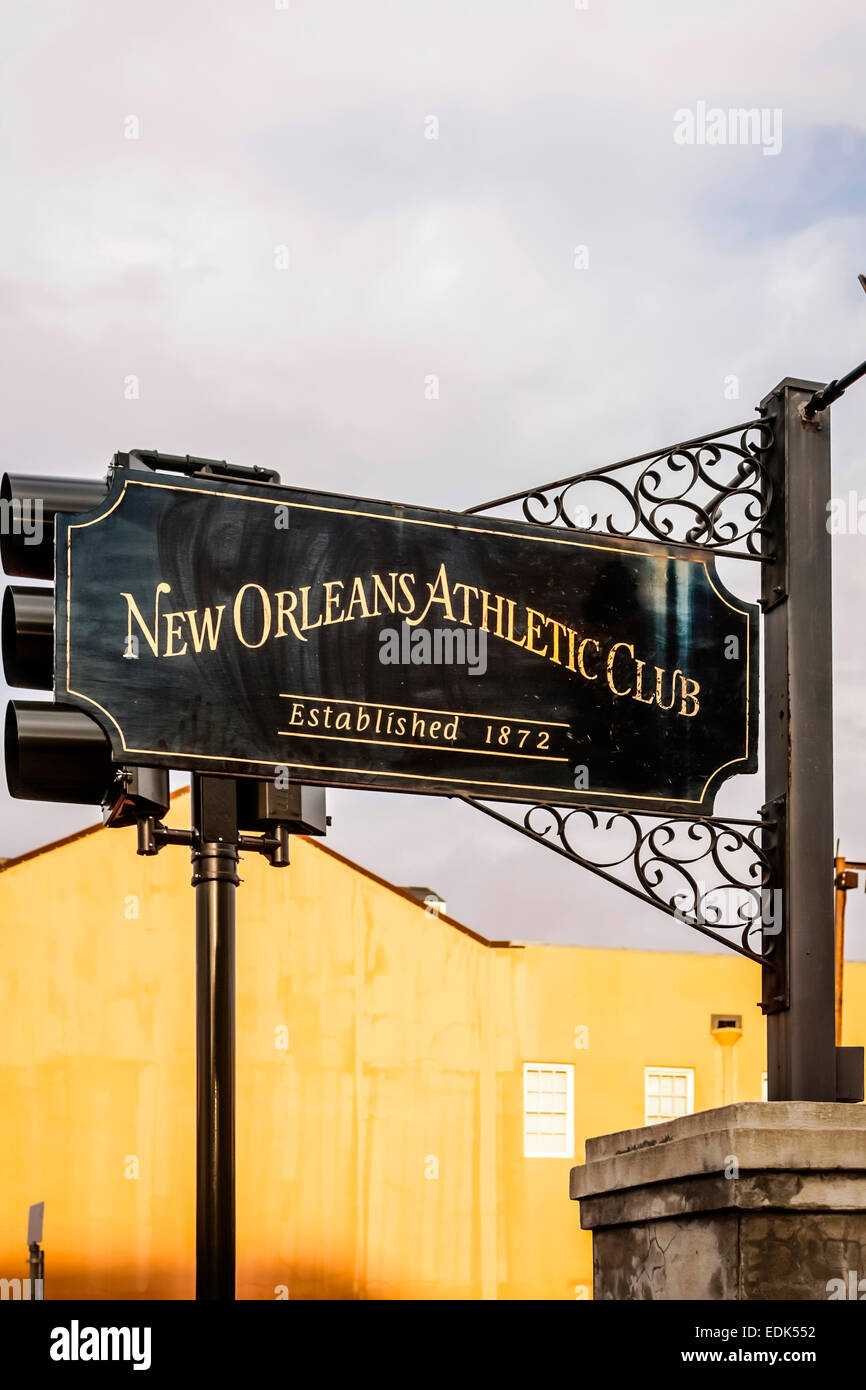 Overhead Sign outside the New Orleans Athletic Club Stock Photo - Alamy