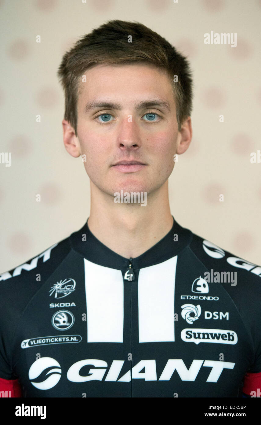 Carter Jones poses during the official team presentation of the bike