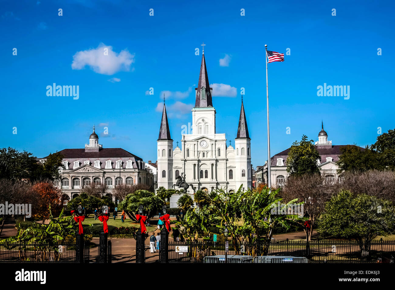 St Louis Cathedral on the north side of Jackson Square in New Orleans LA Stock Photo