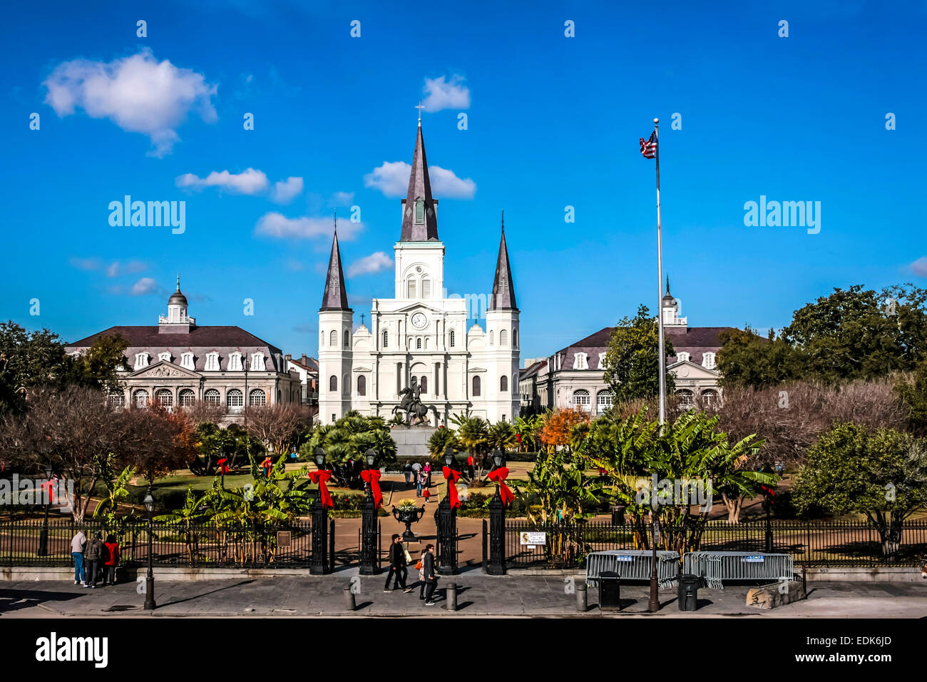 St Louis Cathedral on the north side of Jackson Square in New Orleans LA Stock Photo