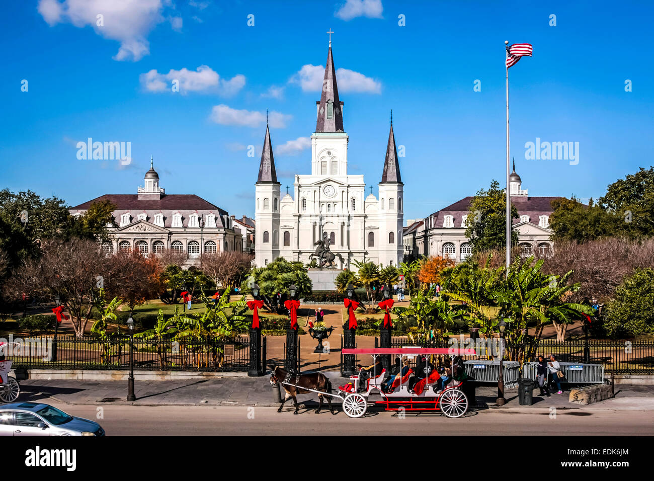 St Louis Cathedral on the north side of Jackson Square in New Orleans LA Stock Photo