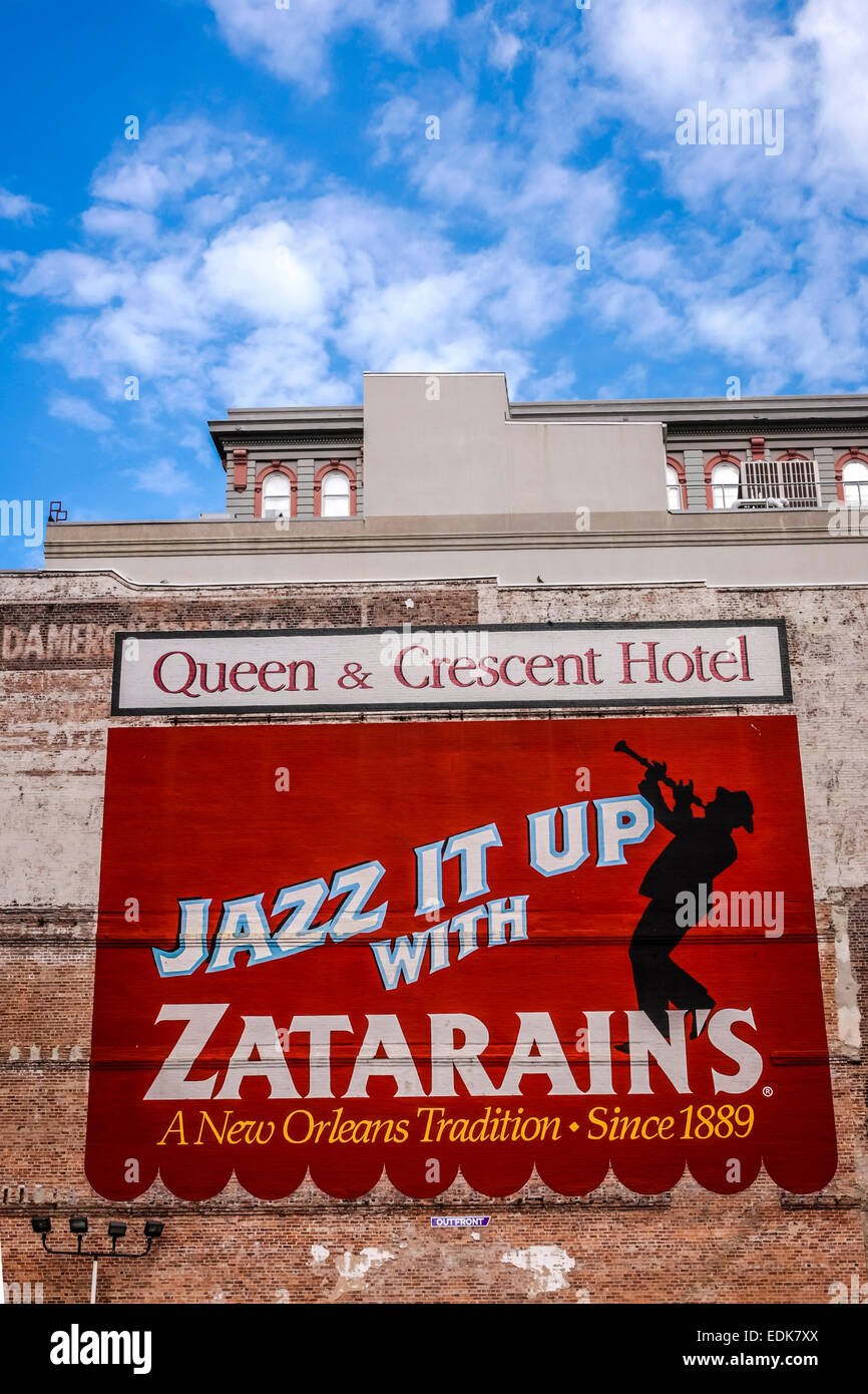 A Wall Mural Advertising The Queen And Crescent Hotel And