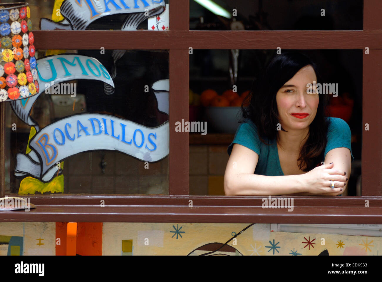 Portrait of Blanca Riestra, Spanish writer and author, in Barcelona Stock Photo