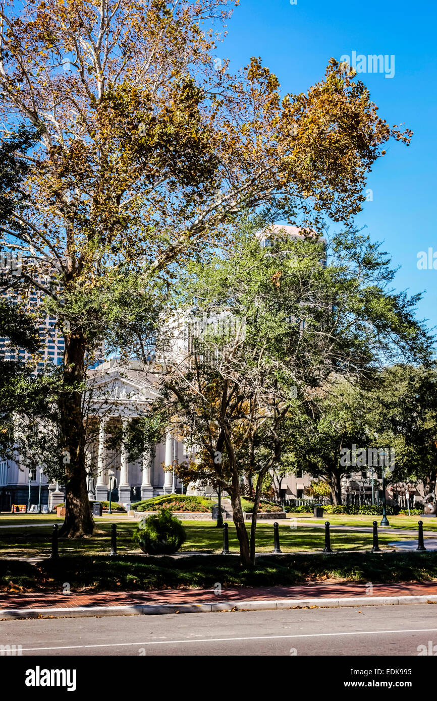 Lafayette Square in the Warehouse/Arts district of New Orleans LA Stock Photo