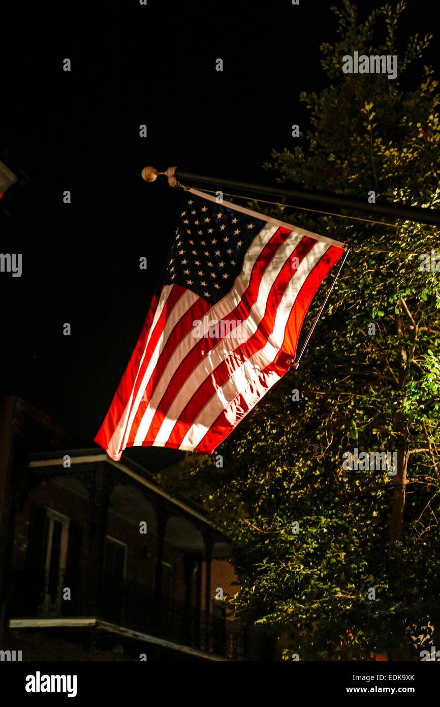 American flag hanging from building hi-res stock photography and images ...