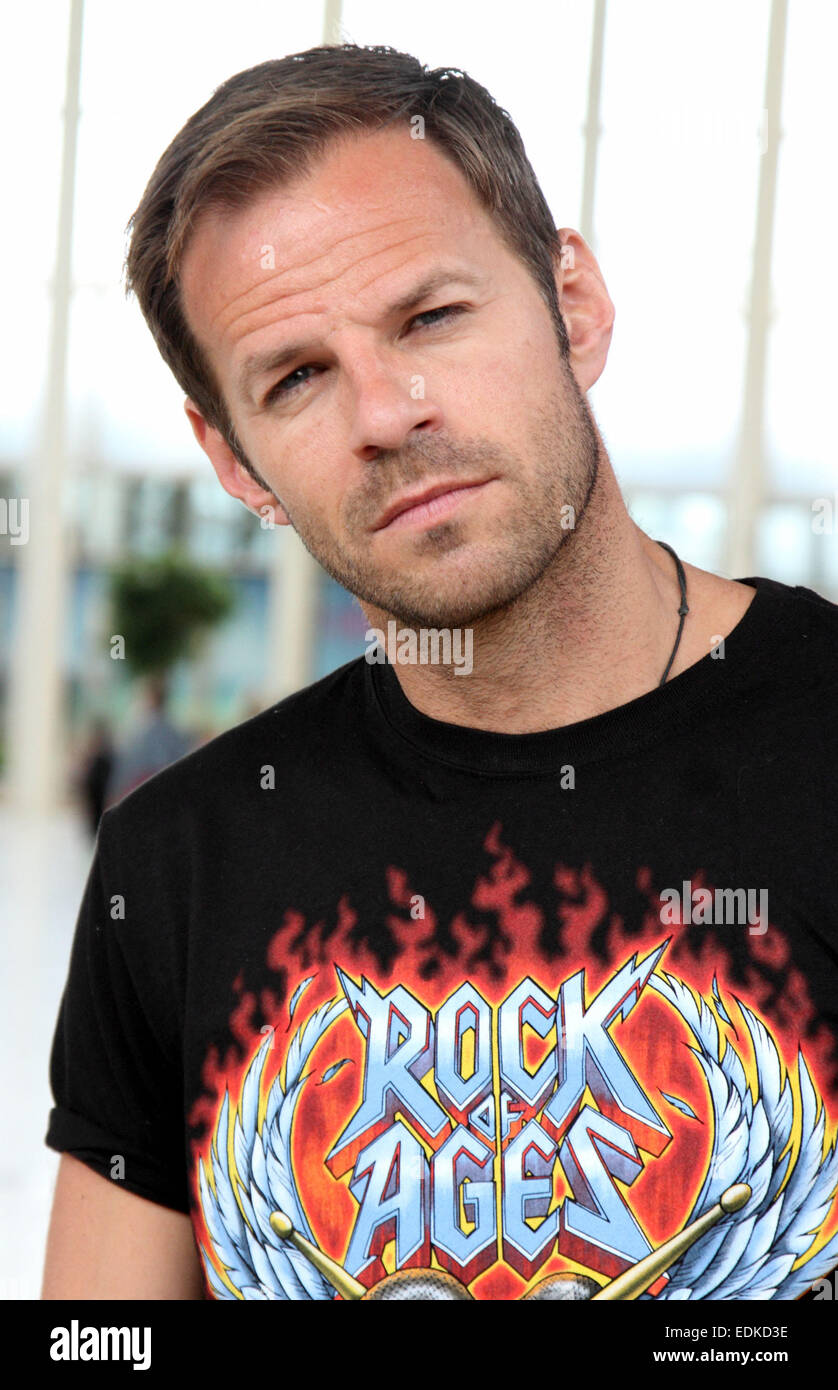 'Rock of Ages' promotional tour at The Centre MK, featuring former 'The Bill' actor Ben Richards in the role of Stacee Jaxx  Featuring: Ben Richards Where: Milton Keynes, United Kingdom When: 05 Jul 2014 Stock Photo