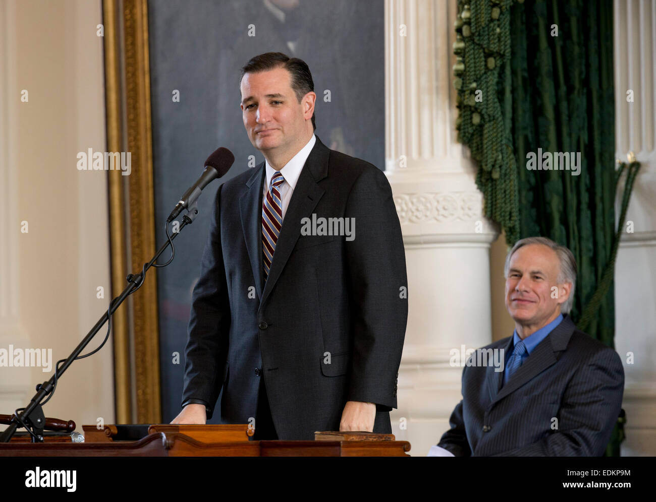 U.S. Sen. Ted Cruz of Texas speaks in the Texas Senate chamber as