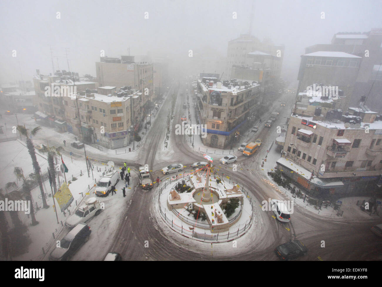 Ramallah, West Bank, Palestinian Territory. 7th Jan, 2015. A view Stock