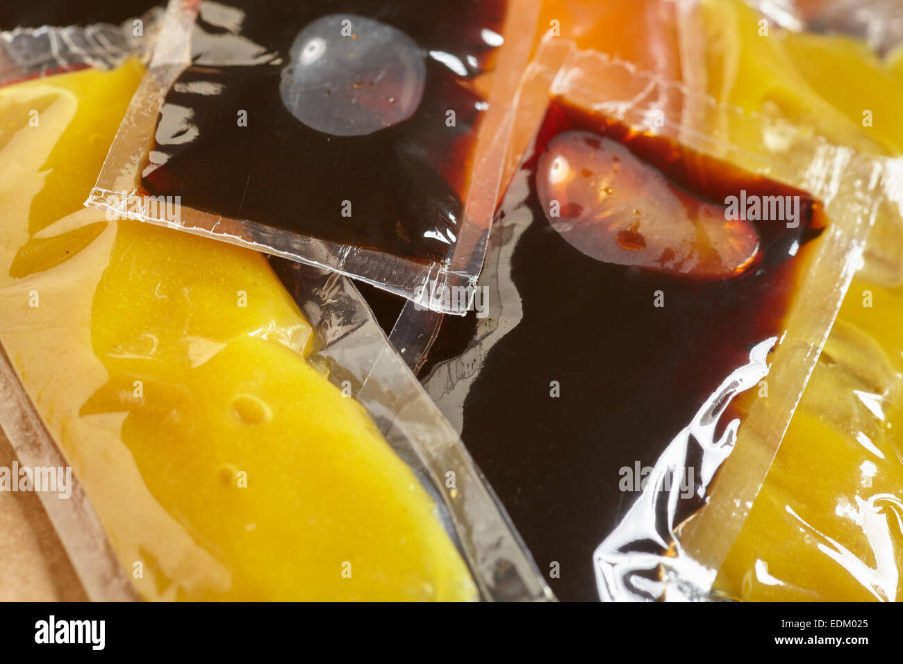 Condiment packets from a Chinese takeout restaurant Stock Photo Alamy