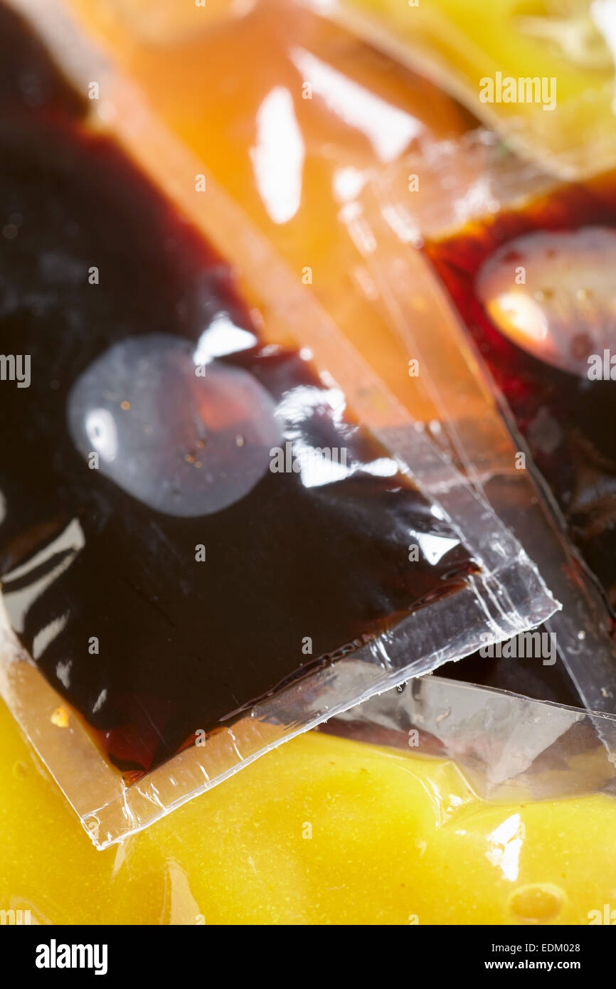 Condiment packets from a Chinese takeout restaurant Stock Photo Alamy