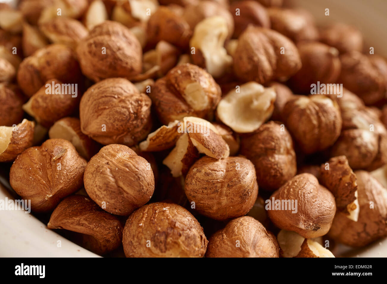 raw, unshelled Hazelnuts Stock Photo