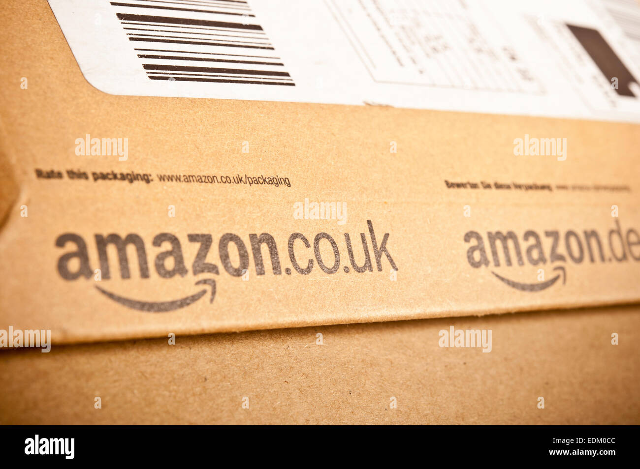 Amazon cardboard package detail closeup Stock Photo Alamy