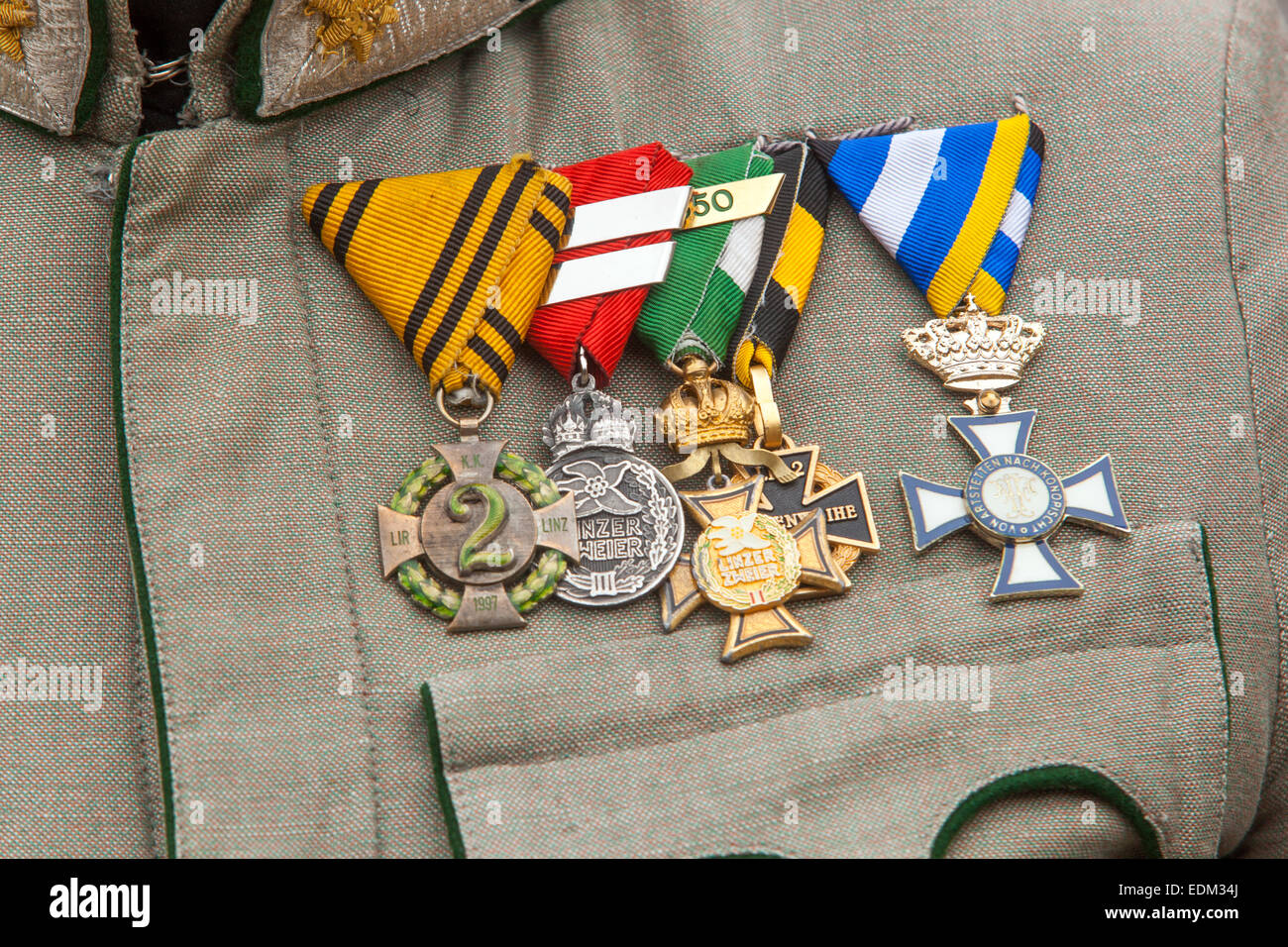 Medal of honor military, uniform Austro-Hungarian soldier Stock Photo