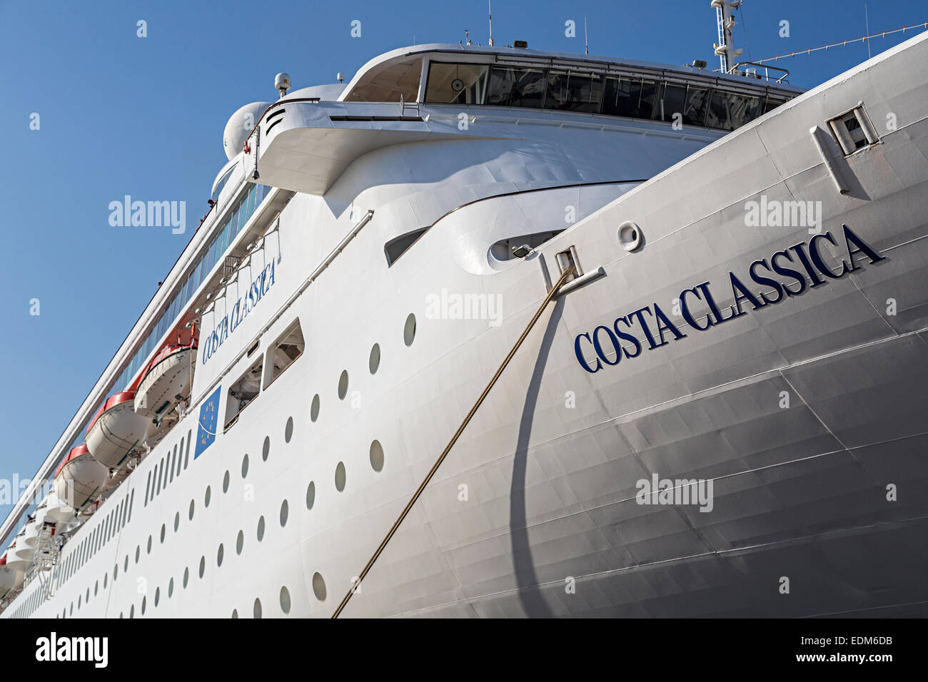 Costa Classica cruise ship moored in Trieste harbout, Italy Stock Photo