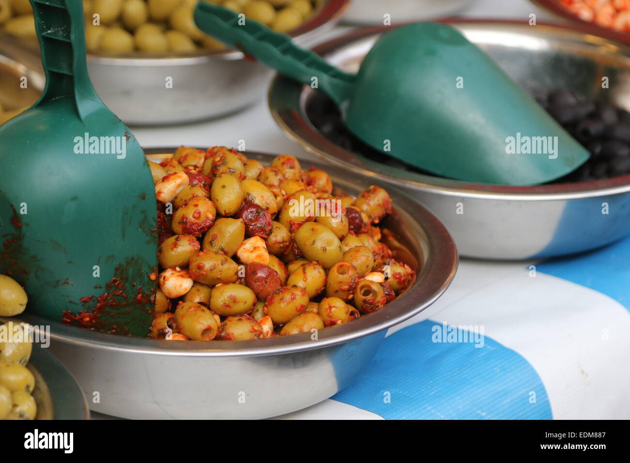 Street food olives Stock Photo Alamy