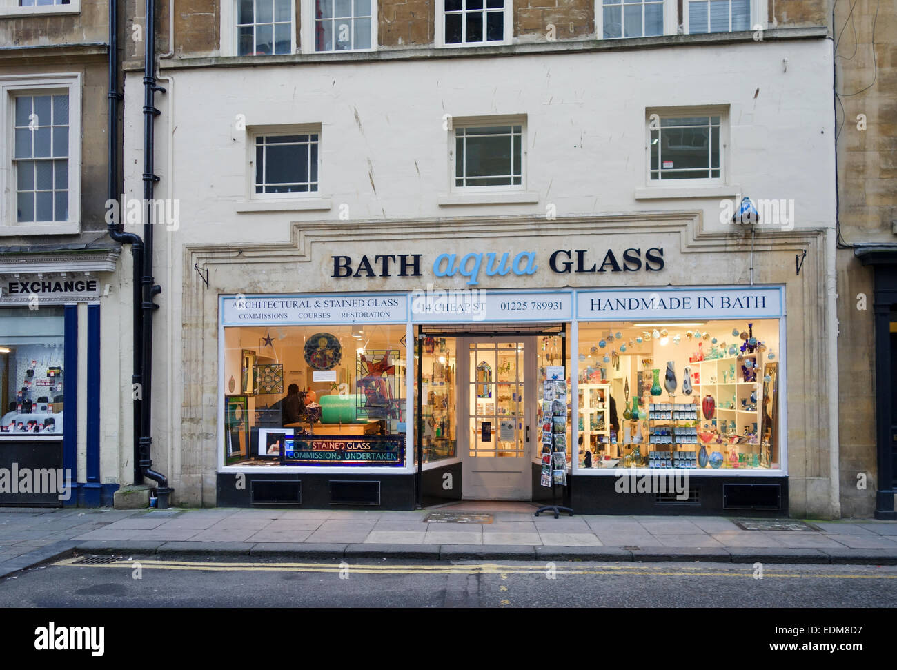 Bath Aqua Glass shop, Bath, England, UK Stock Photo