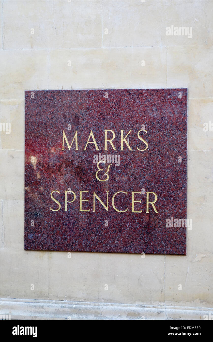 Marks & Spencer marble sign, City of Bath, Somerset, England, UK Stock Photo Alamy
