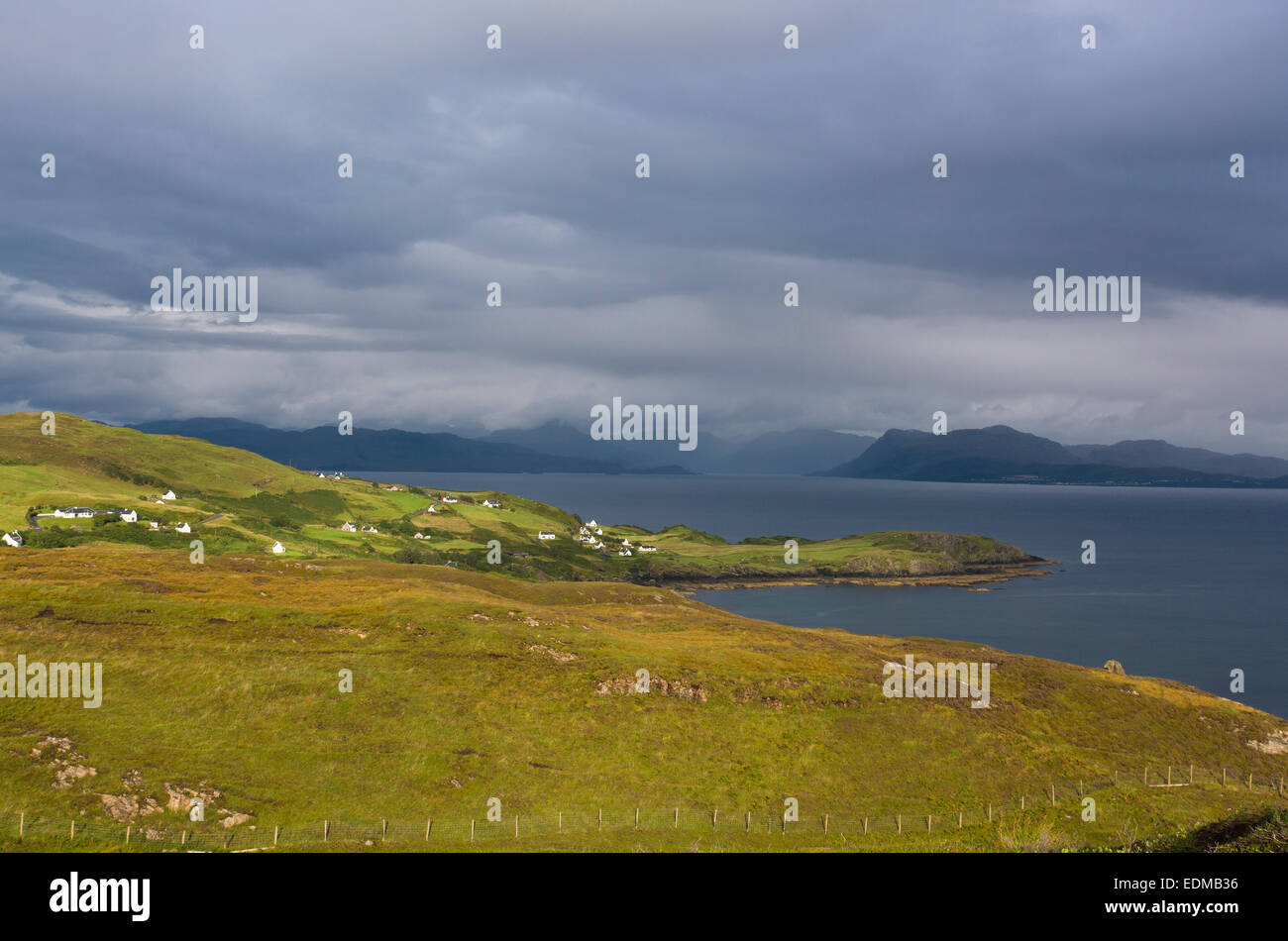 houses and cottages by sound of sleat isle of skye Stock Photo Alamy