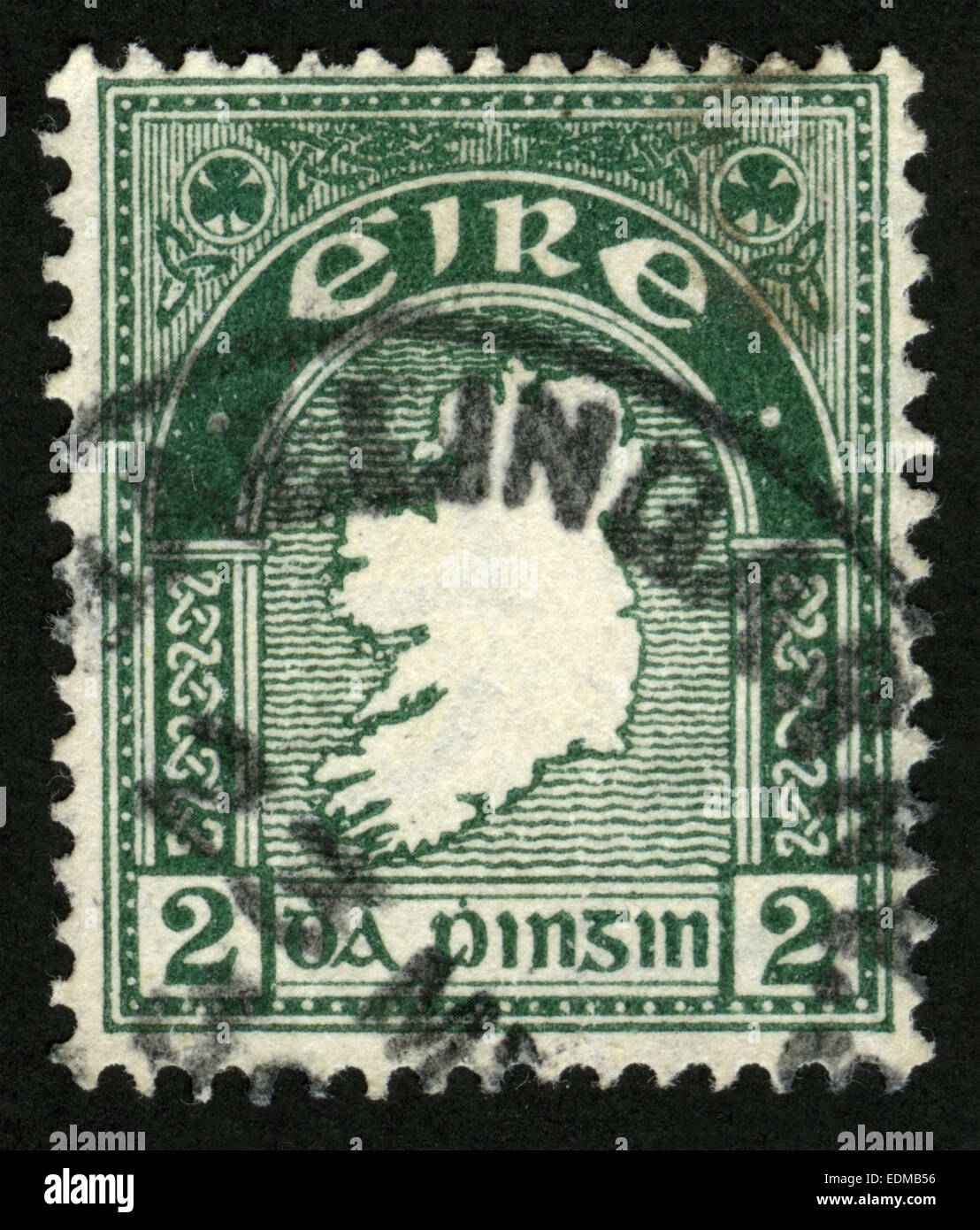 Ireland, 'Map of Ireland': the first Irish postage stamp, 1922, coat of arms Stock Photo