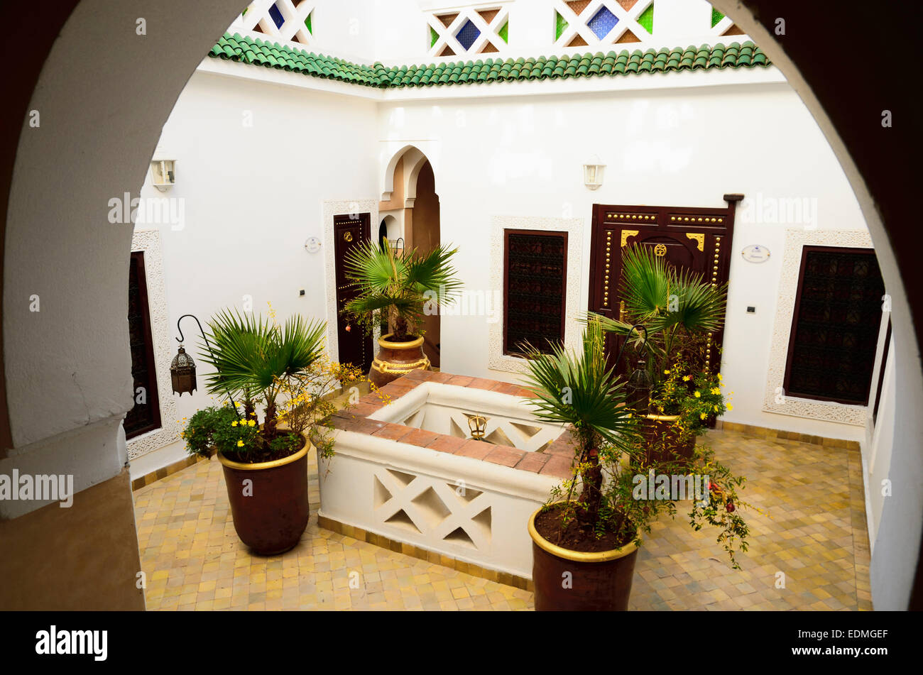 riad, traditional house. Marrakech Stock Photo