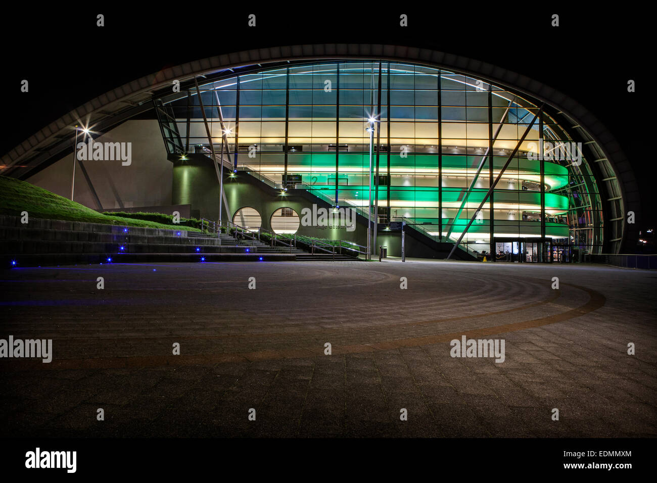 The Sage building at night Stock Photo