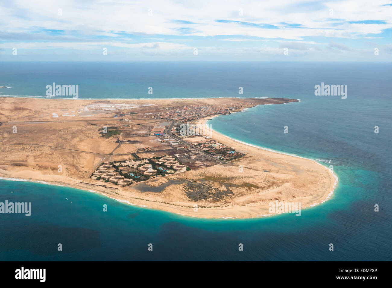 Aerial view of Santa Maria in Sal Island Cape Verde - Cabo Verde Stock ...