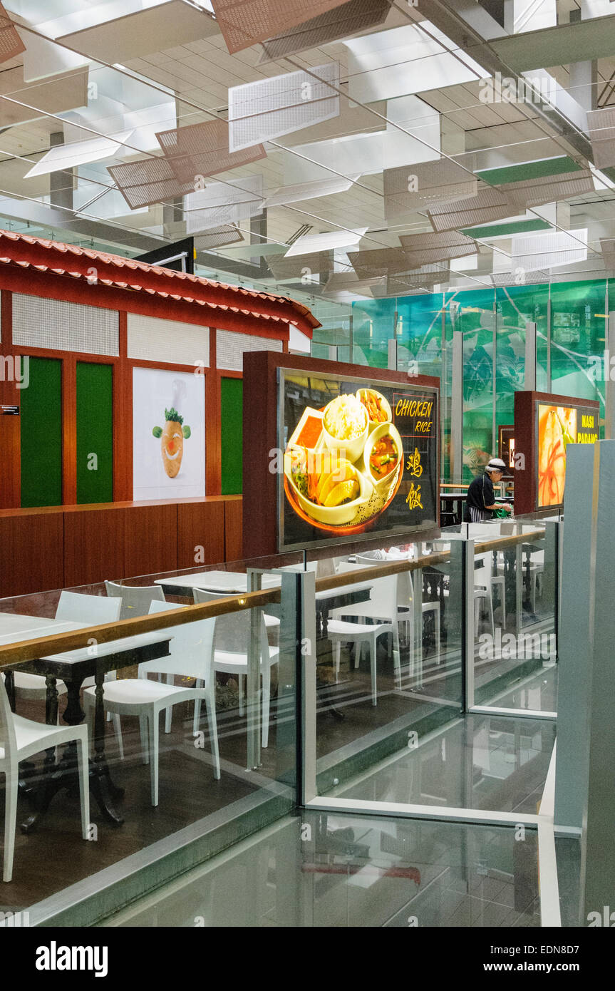 Singapore airport restaurant in the transit area Stock Photo