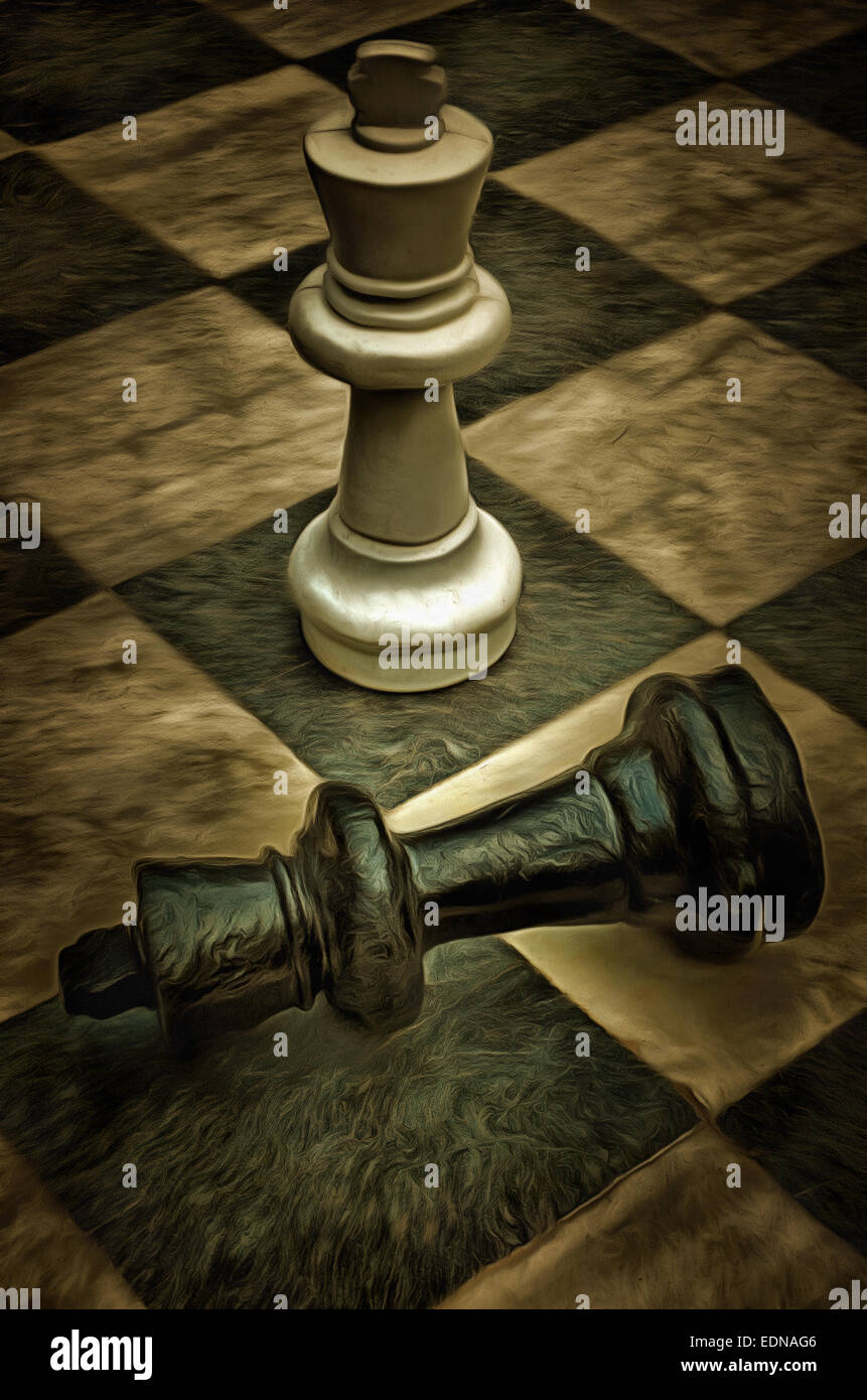 Illustrations chess, figure, creative, chessboard painting Stock Photo