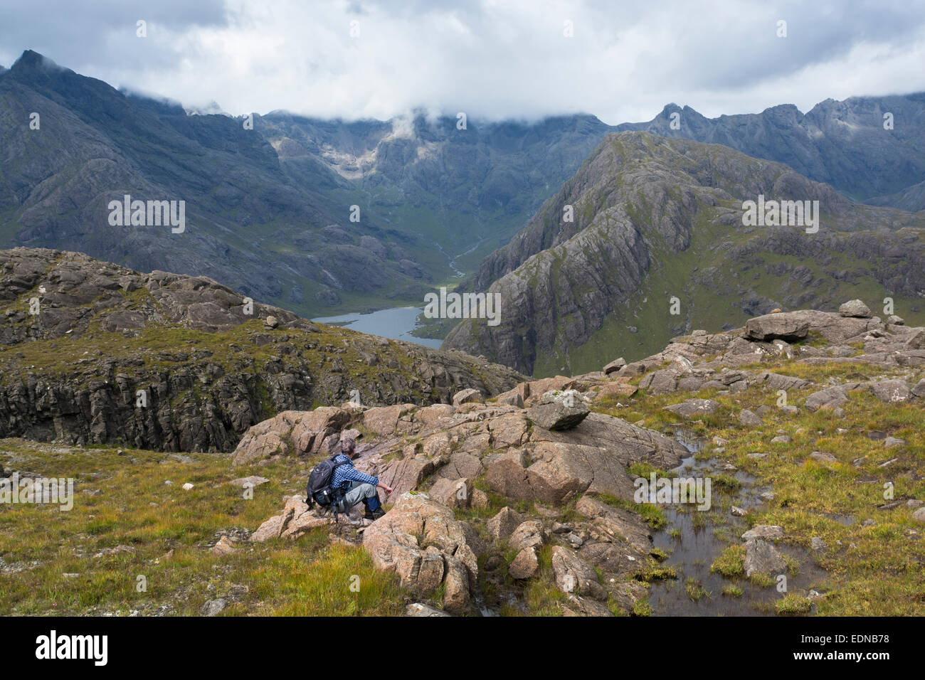 view from sgurr na stri to cuillins Stock Photo
