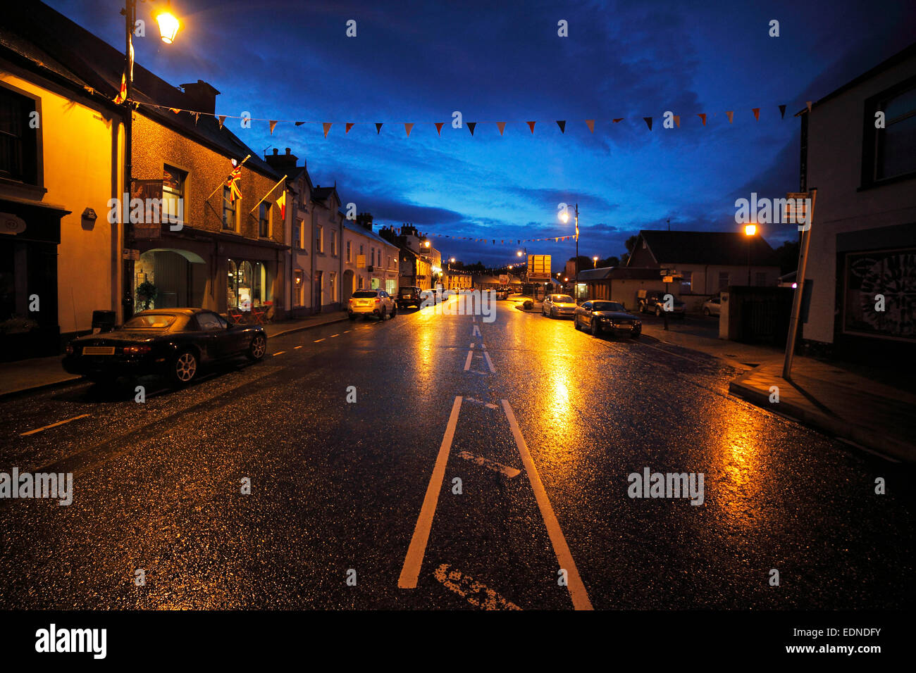 Main Street in Bushmills in Northern Ireland at night Stock Photo Alamy