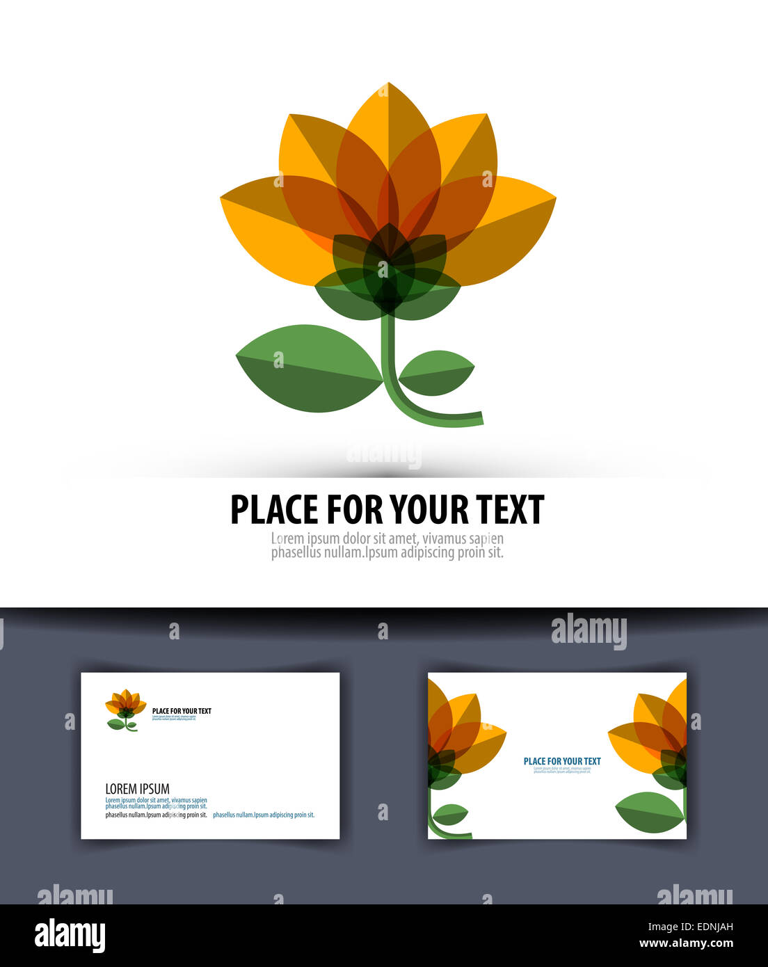 flower. Logo, icon, emblem, template, business card Stock Photo