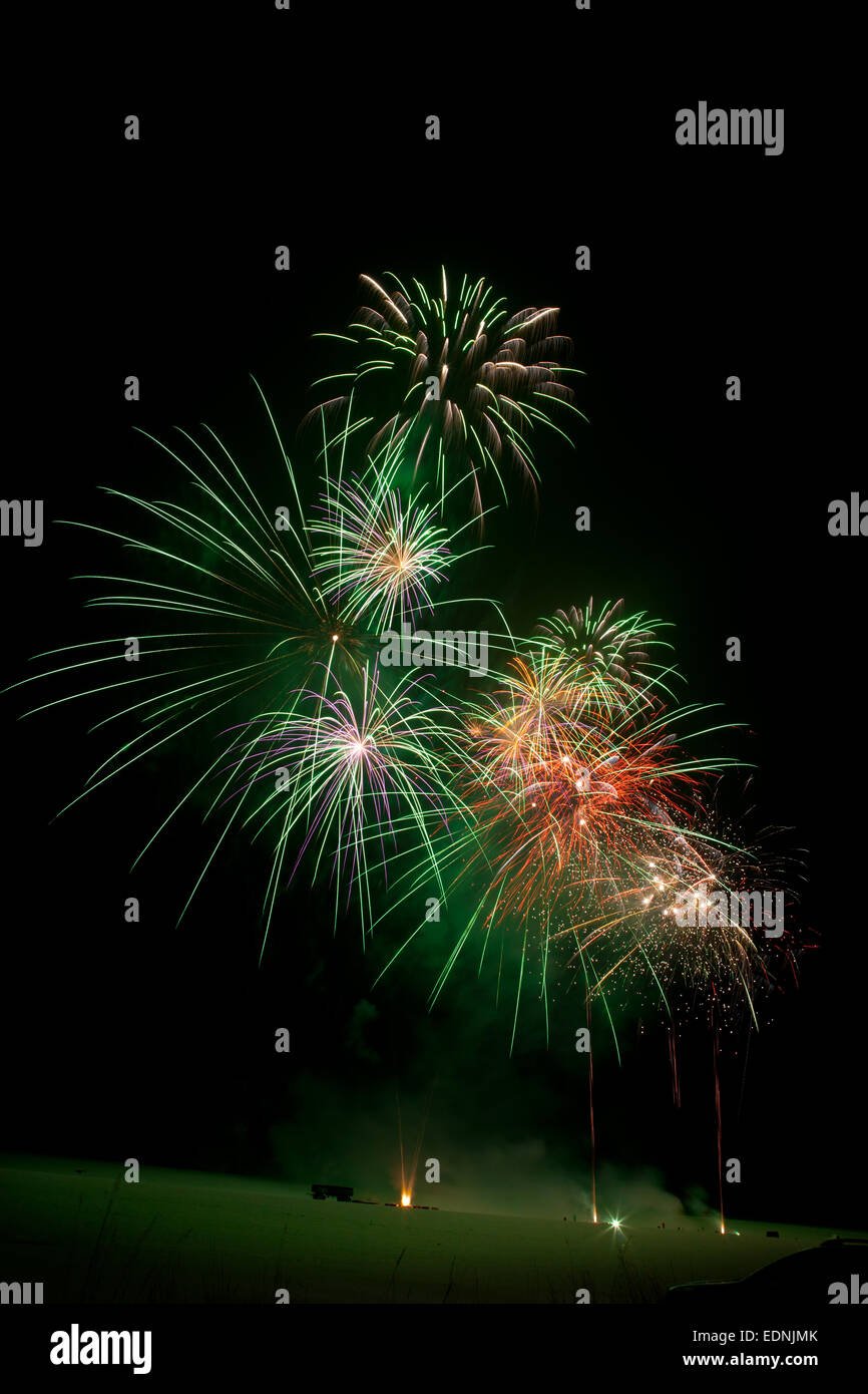 Fireworks, Saxony-Anhalt, Germany Stock Photo