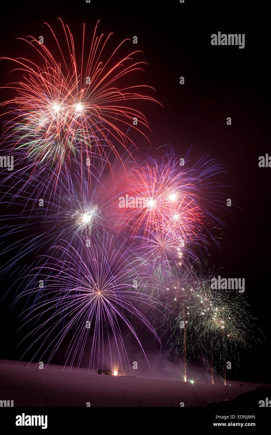 Fireworks, Saxony-Anhalt, Germany Stock Photo