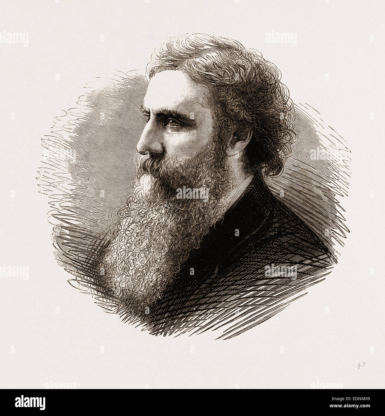 GEORGE MACDONALD, AUTHOR OF 'ST. GEORGE AND ST. MICHAEL,' AND 'DAVID ELGINBROD', 1875 Stock Photo