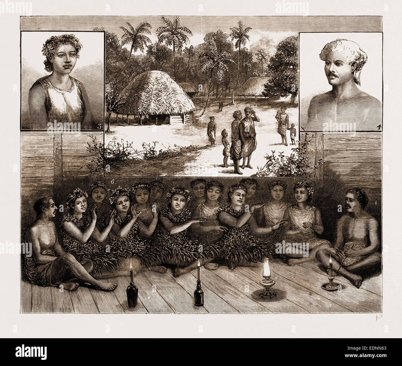 THE SAMOAN ISLANDS, 1881: 1. Leumanu, Chief of Apia. 2. Fantulia, Wife ...