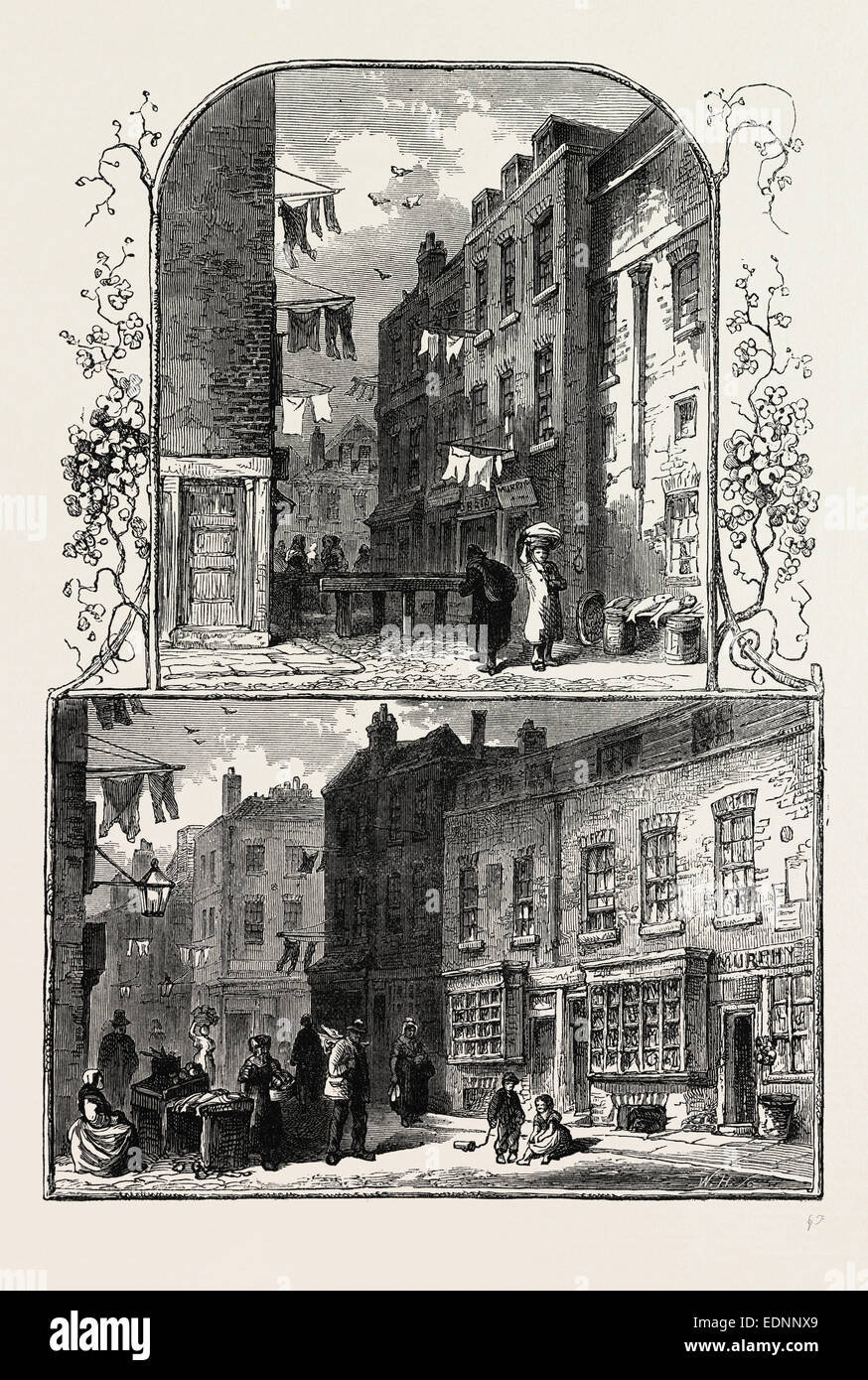 Views In The Rookery St Giless London Uk 19th Century Engraving