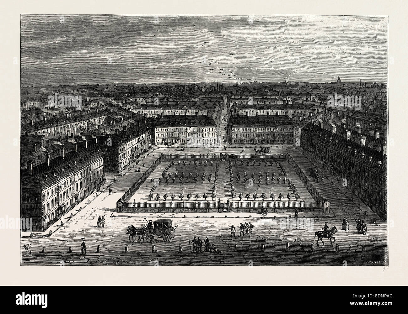 RED LION SQUARE IN 1800. London, UK, 19th century engraving Stock Photo