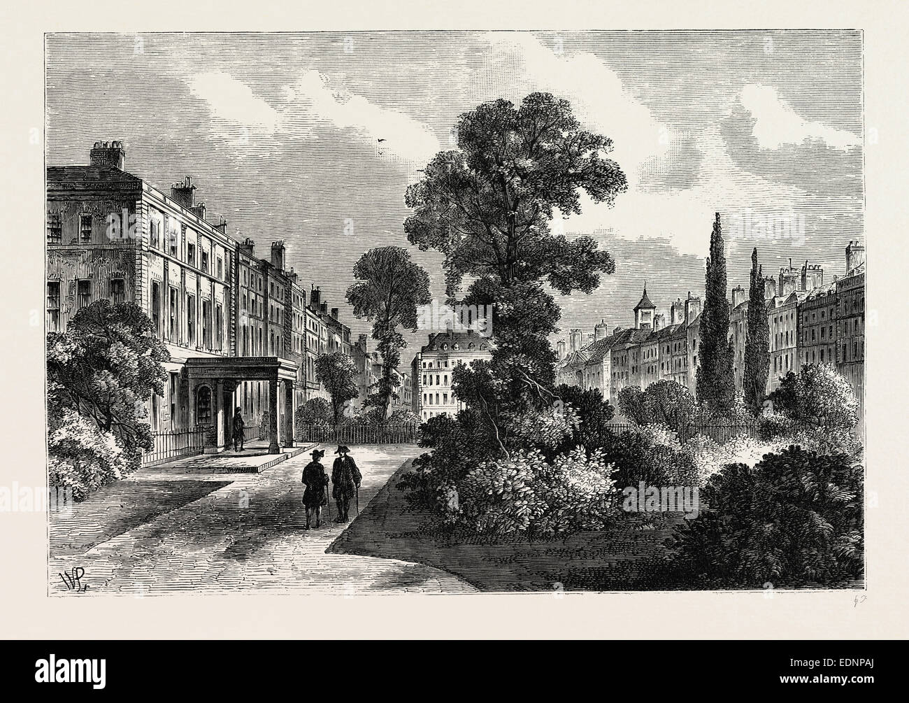 QUEEN SQUARE, 1810, London, UK, 19th century engraving Stock Photo - Alamy