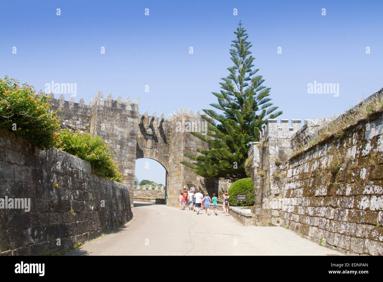 Monterreal castle, Baiona, Galicia, Spain Stock Photo