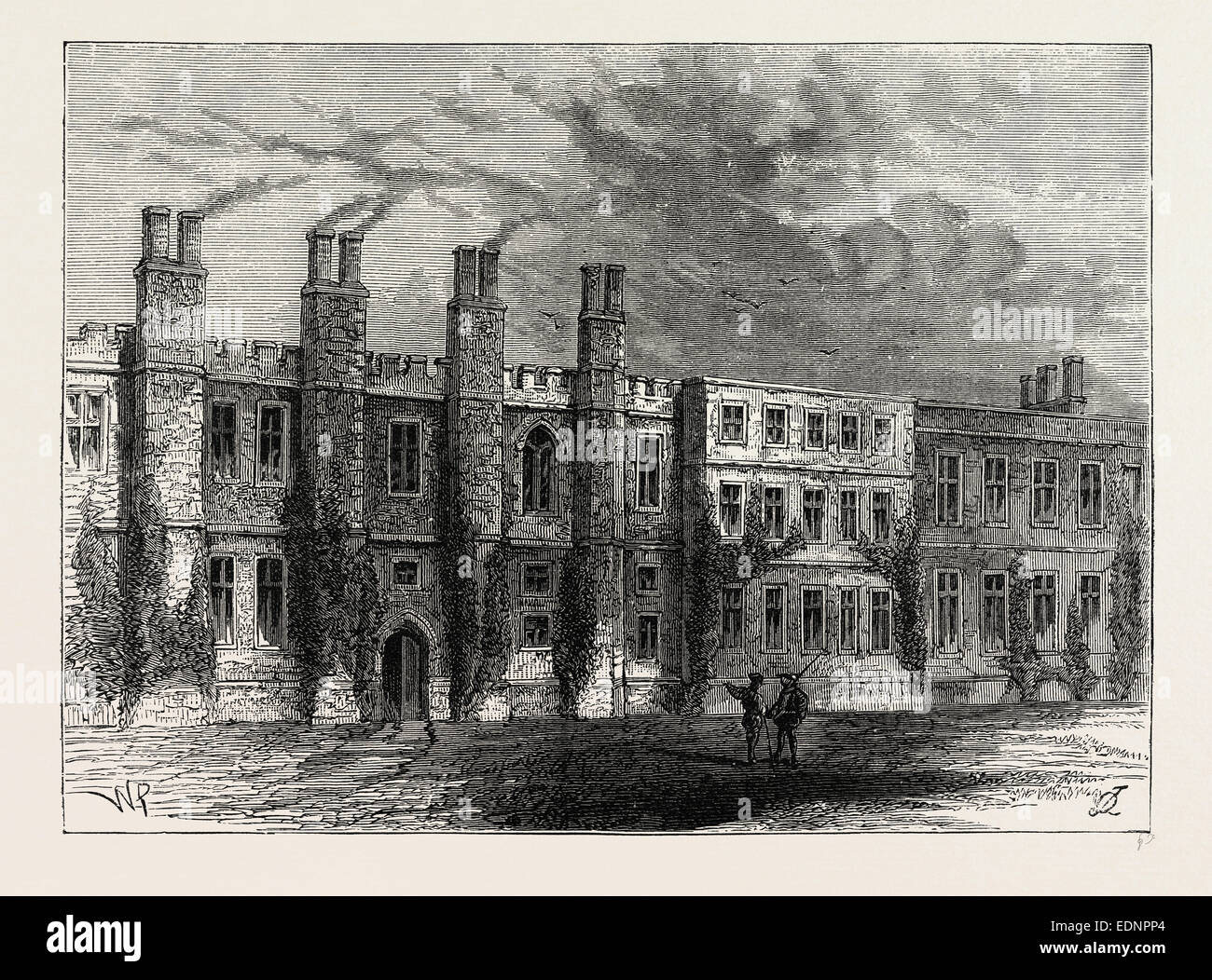 THE OLD CHELSEA MANOR HOUSE. London, UK, 19th century engraving Stock ...